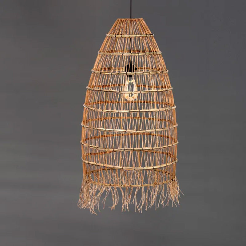 Abat-jour pour suspension Lyna en jonc de mer - ⌀ 45 cm - marron