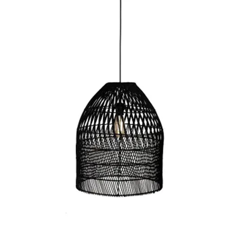 Abat-jour pour suspension Marco en rotin - ⌀ 42 cm - noir