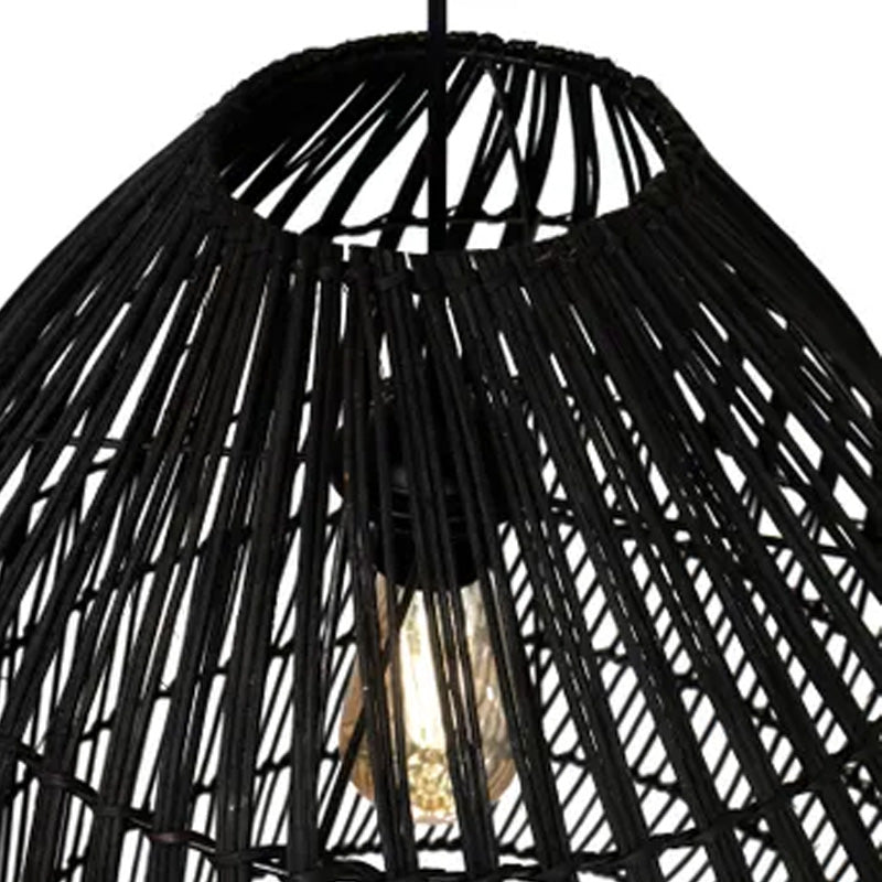 Abat-jour pour suspension Marco en rotin - ⌀ 42 cm - noir