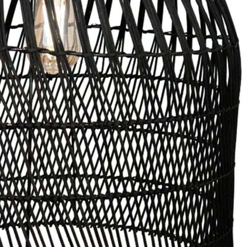 Abat-jour pour suspension Marco en rotin - ⌀ 42 cm - noir