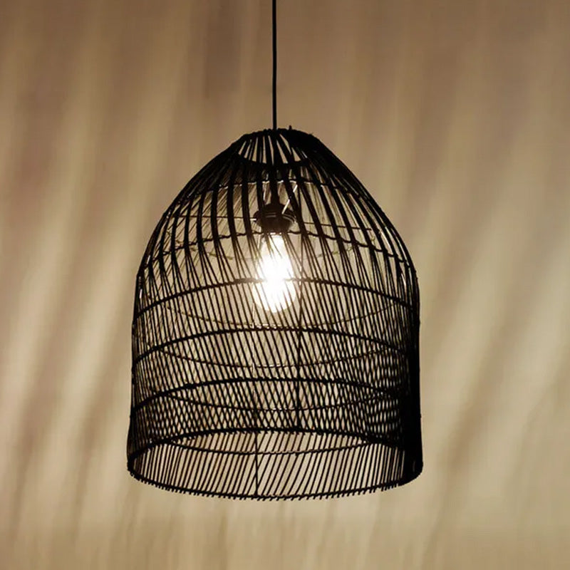 Abat-jour pour suspension Marco en rotin - ⌀ 42 cm - noir