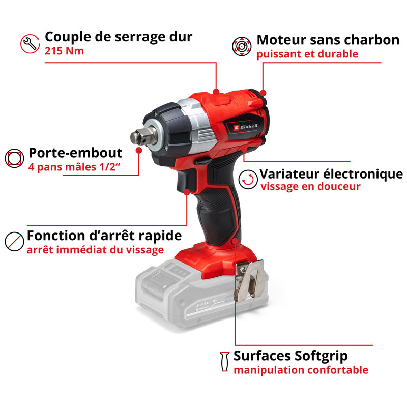 Boulonneuse sans fil TE-CW 18 Li BL - Solo Power X-Change EINHELL PROFESSIONAL 4510040 (vendu sans batterie)