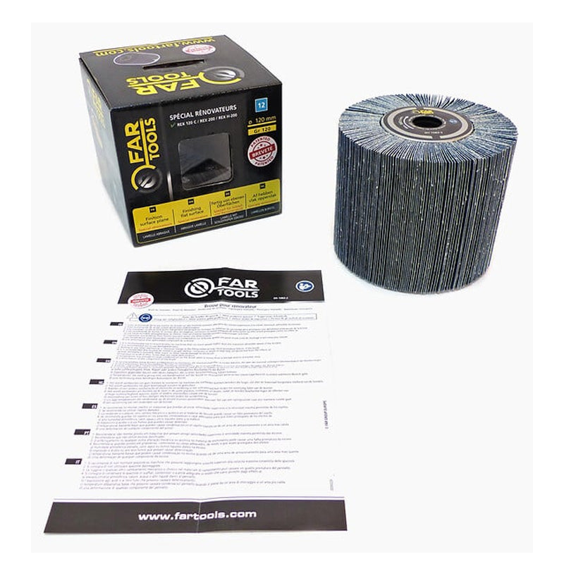 Brosse à lamelles abrasives en oxyde de zirconium - grain 120 - 120 x 100 mm FARTOOLS