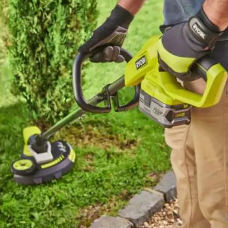 Coupe-bordures / dresse-bordures 18V - RYOBI RY18LT33A-0 - Ø coupe 33 cm - fonction dresse-bordures avec commande au pied et roue de guidage - Ø fil 1 x 1,65 mm (vendu sans batterie)