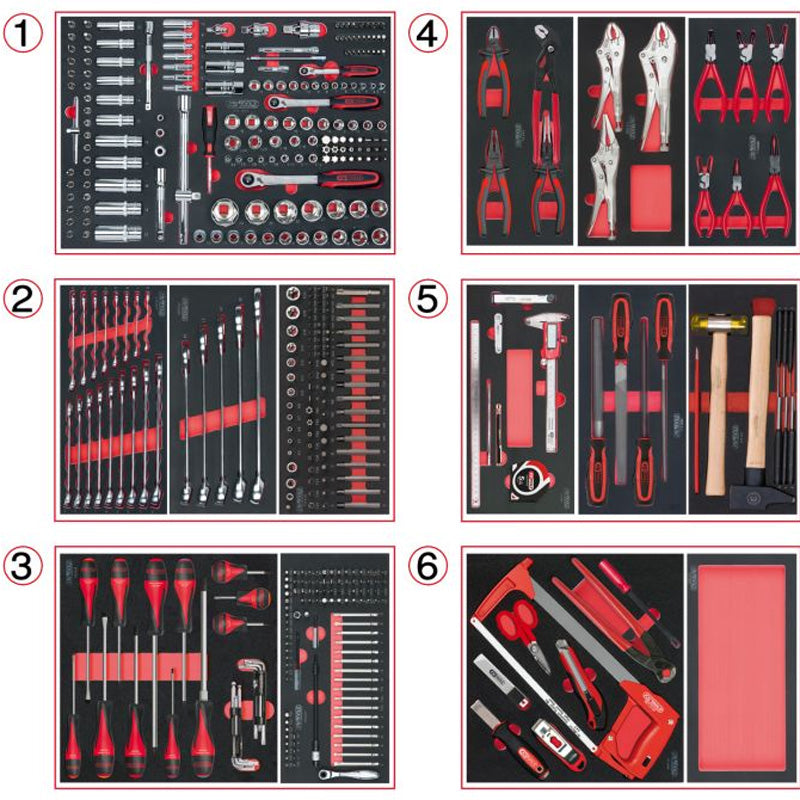 Composition d'outils 6 tiroirs pour servante, 455 pièces - KS TOOLS - 714.0452
