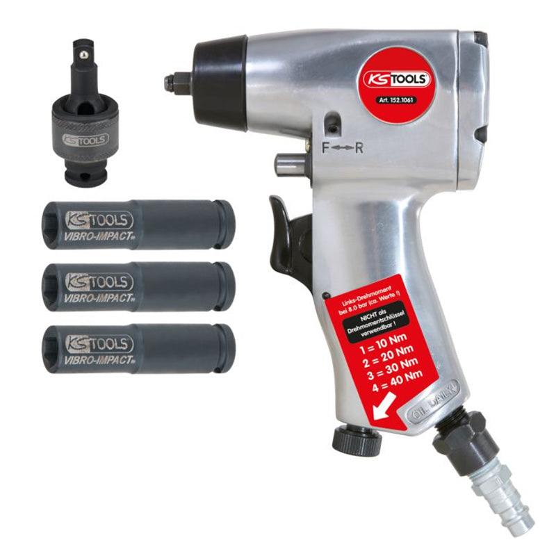 Coffret clé à chocs vibrante 1/4'' 10-40Nm pour bougies de préchauffage - 5pcs - KS TOOLS - 152.1060
