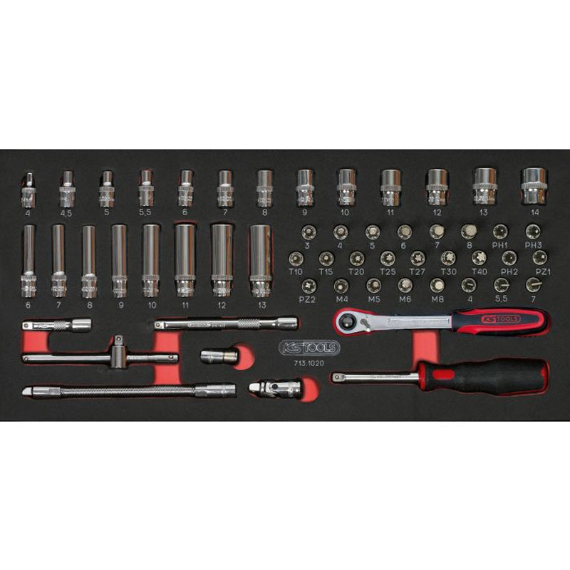 Composition d'outils 5 tiroirs pour servante, 187 pièces - KS TOOLS - 714.0187