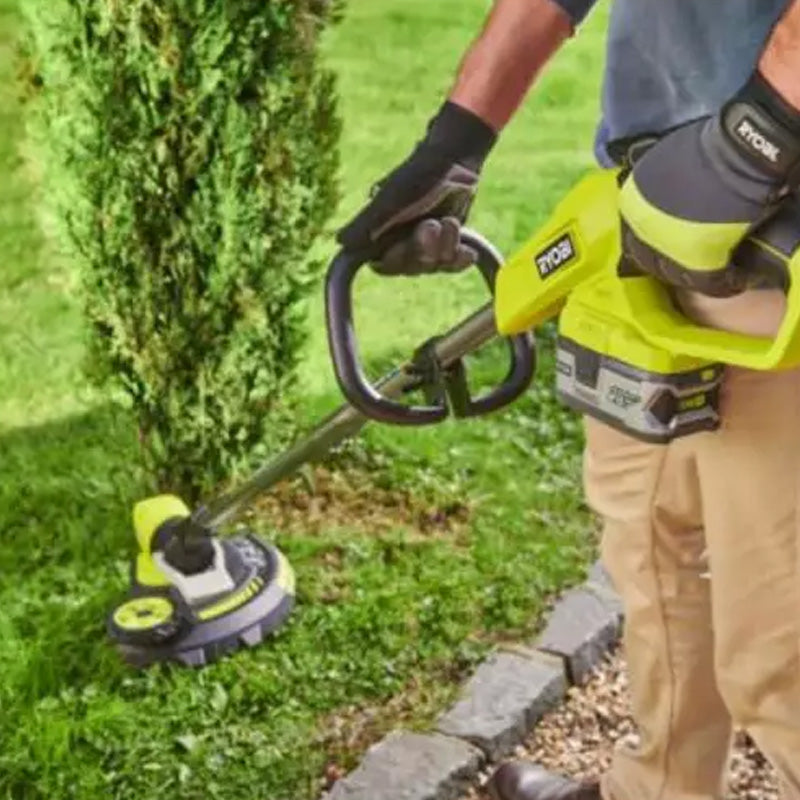 Coupe-bordures / dresse-bordures 18V - RYOBI RY18LT33A-0 - Ø coupe 33 cm - fonction dresse-bordures avec commande au pied et roue de guidage - Ø fil 1 x 1,65 mm (vendu sans batterie)