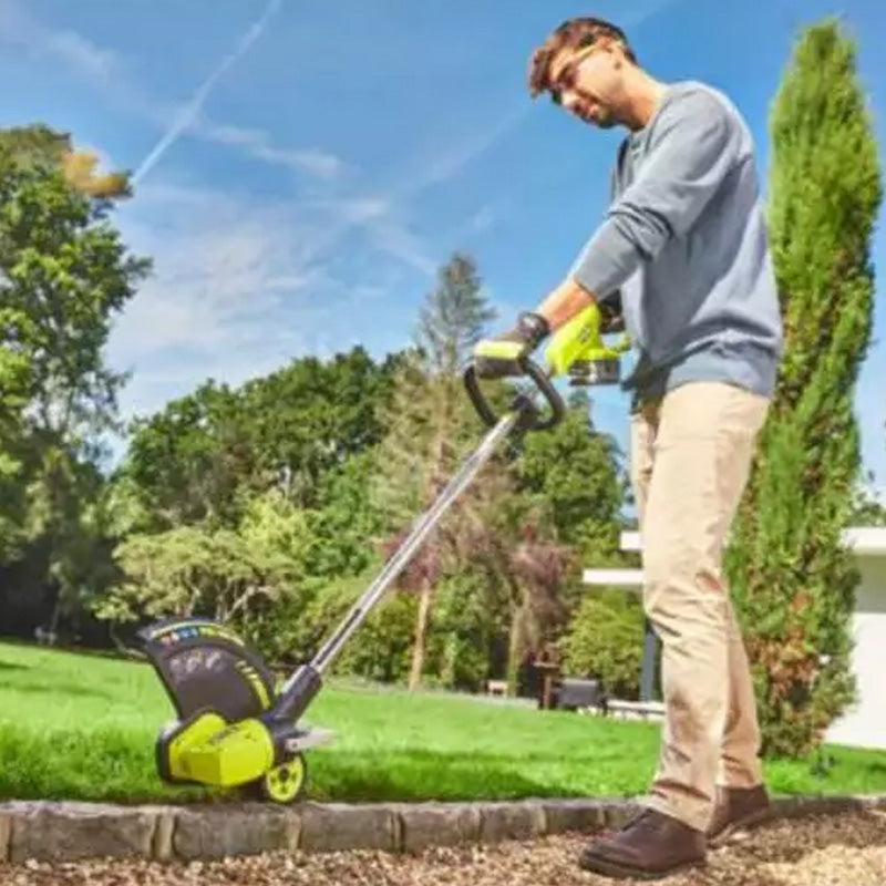 Coupe-bordures / dresse-bordures 18V - RYOBI RY18LT33A-0 - Ø coupe 33 cm - fonction dresse-bordures avec commande au pied et roue de guidage - Ø fil 1 x 1,65 mm (vendu sans batterie)