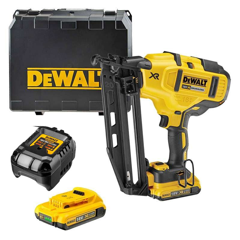 Cloueur de finition 16Ga 18V DEWALT DCN660D2-QW Brushless avec un coffret et 2 batteries 2,0 Ah