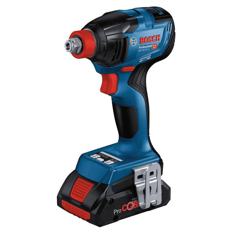 Pack 4 outils 18V BOSCH : GSR 18V-110C + GDX 18V-210C + GWS 18V-10 + GBH 18V-24C + 1 batterie 4,0 Ah (ProCORE) + 2 batteries 5,5 Ah (ProCORE) + GAL 1880CV (L)