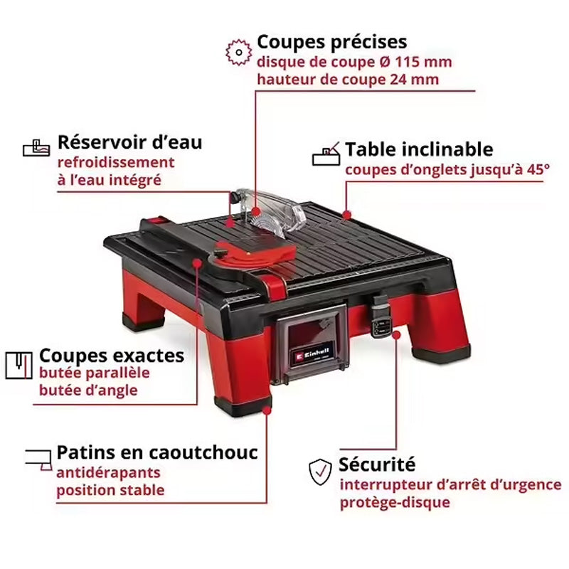 Coupe carrelage sans fil TE-TC 18/115 Li-Solo Einhell 4301190