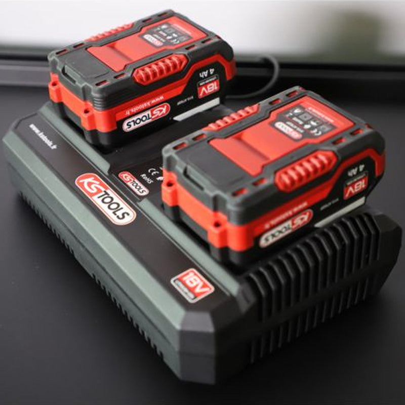 Double chargeur rapide 18V 8A pour batteries 515.4702F et 515.4705F - KS TOOLS - 515.4706F