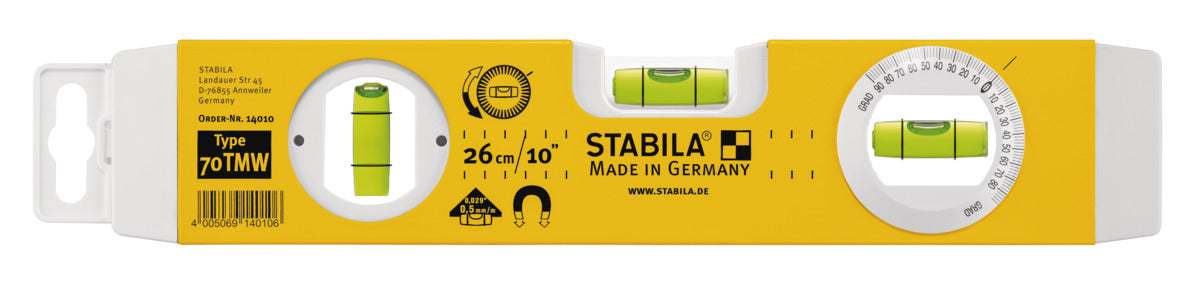 Niveaux à bulle Type 70 TMW, 26 cm STABILA 14010