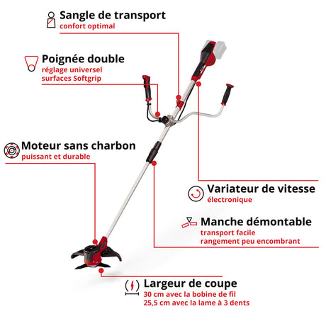 Débroussailleuse sans fil AGILLO 36/255 BL-Solo Power X-Change EINHELL 3411320 (Produit seul)