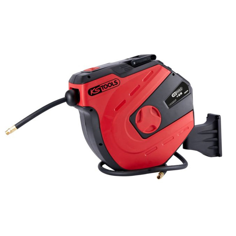 Enrouleur air et eau 3/8'' avec tuyau Ø10mm, raccord 1/4'' - 15m - KS TOOLS - 515.3440