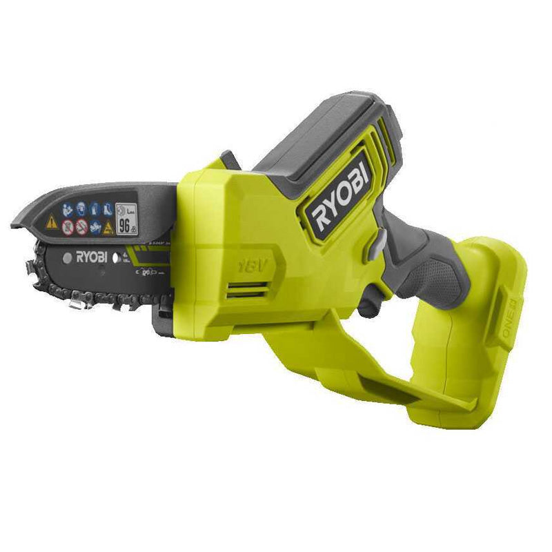 Élagueur à main 18V - RYOBI RY18PSX10A-0 - Brushless / moteur sans charbons - guide 10 cm - 6 m/s - tendeur sans outil (vendu sans batterie)