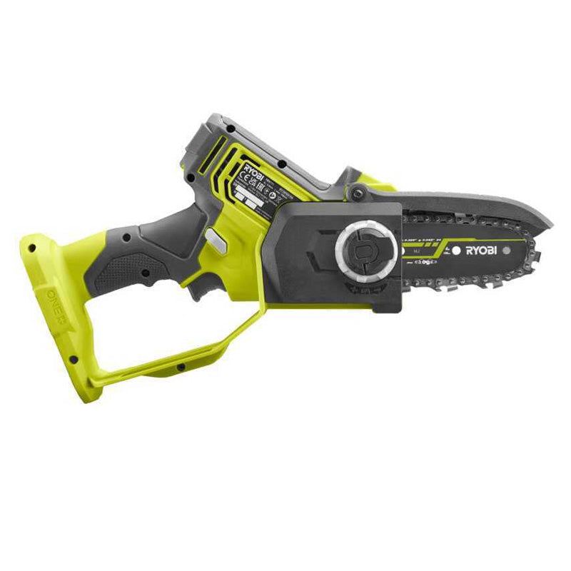 Élagueur à main 18V - RYOBI RY18PSX10A-0 - Brushless / moteur sans charbons - guide 10 cm - 6 m/s - tendeur sans outil (vendu sans batterie)