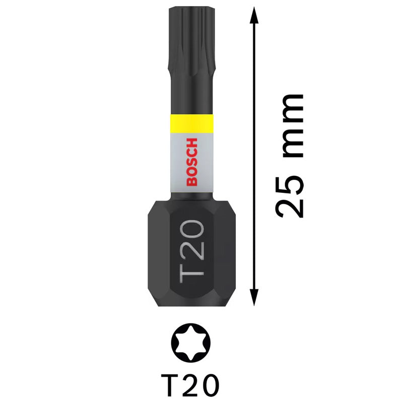 Embouts 6 pans T20 BOSCH Impact Control 25 mm - 2 pièces