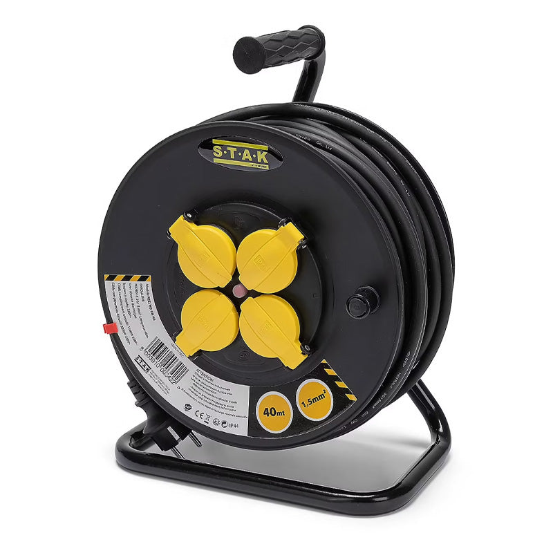 Enrouleur chantier VELAMP 4 prises H07RN-F3G1.5MM2 NF CE - IP44 de 25M