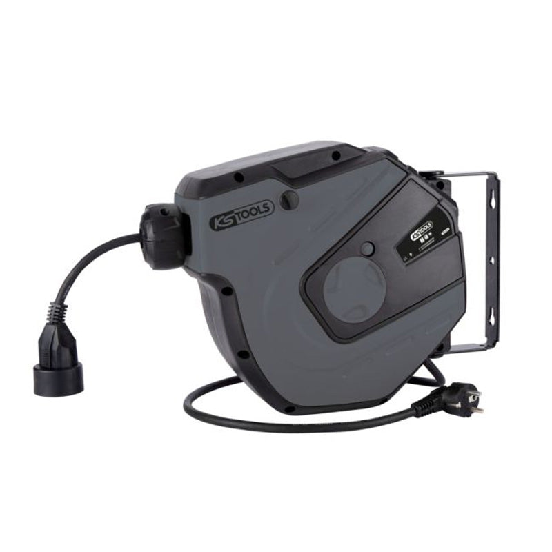 Enrouleur électrique mural, 3x1,5mm² - 15m - gris - KS TOOLS - 150.4317