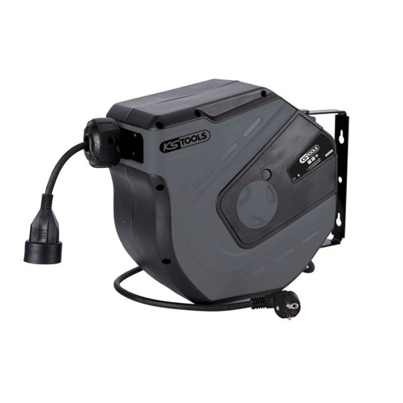 Enrouleur électrique mural, 3x2,5mm² - 15m - gris - KS TOOLS - 150.4318