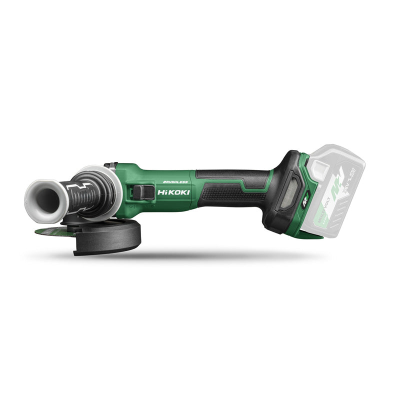 Meuleuse HIKOKI G3613DEW2Z - Ø125mm - MultiVolt 36V Brushless - Frein - inter.autobloquant - LVH (vendu sans batterie) en HitCase III