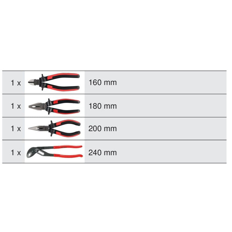 Jeu de 4 pinces ERGOTORQUE® - KS TOOLS - 115.1004