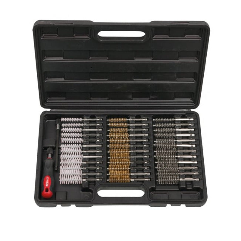 Jeu de brosses de nettoyage pour puit de bougie de préchauffage ou d'injecteur - KS TOOLS - 340.0010