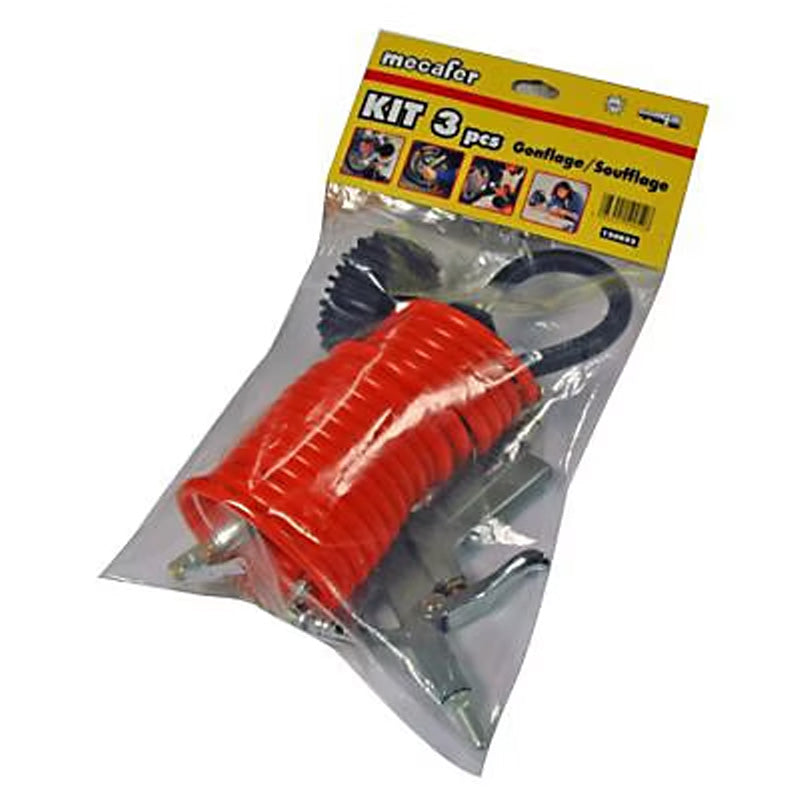 Kit 3 pièces Gonflage en sachet avec soufflette bec court - MECAFER - 150052