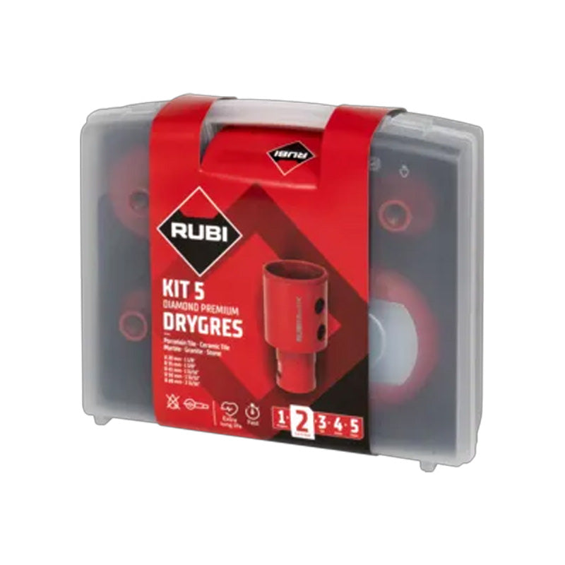 Kit de 6 trépans diamantés drygres premium - RUBI - 51929