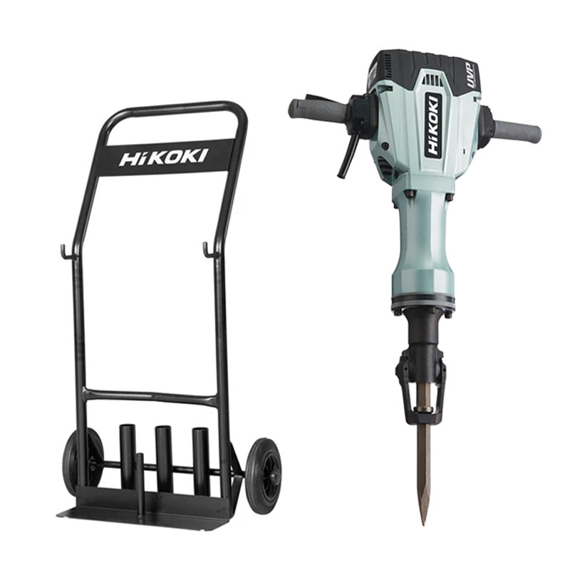 Lot brise béton 70J 2000W + chariot de transport Hikoki KAH90SGWA1Z 1000cps/min emm. hexagonal 28mm 32kg