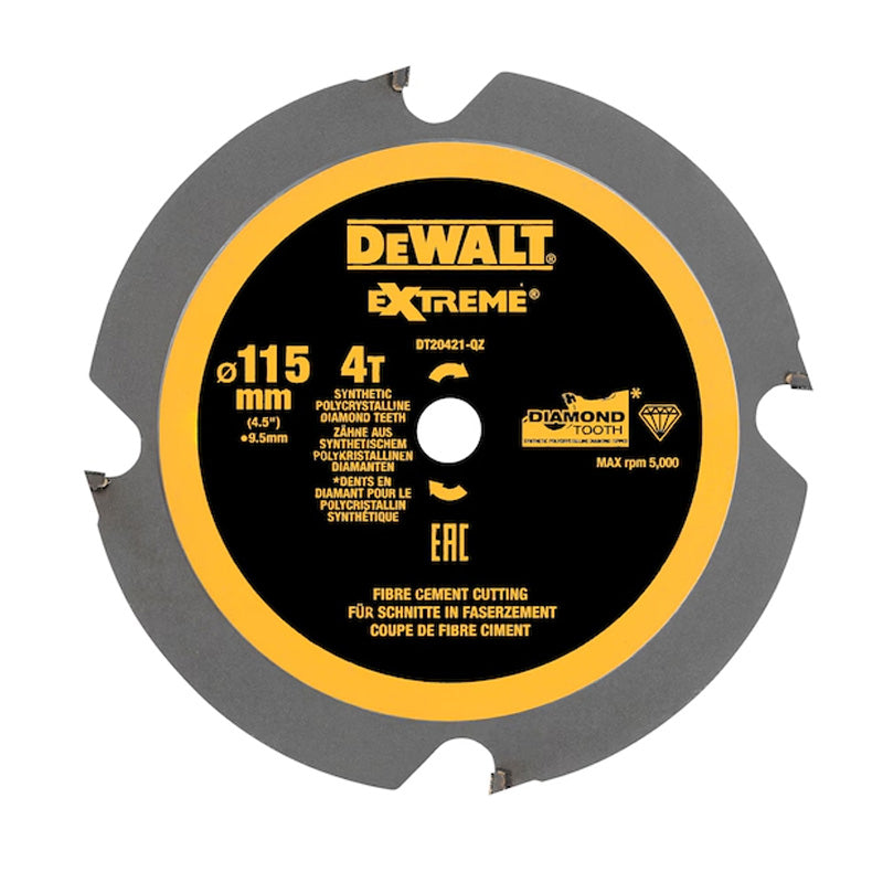 Lame de scie circulaire portative Ø115x9,5mm 4 dents DEWALT DT20421-QZ denture diamant