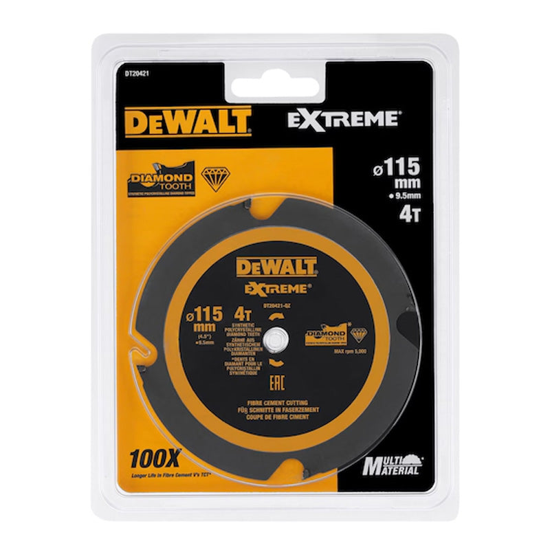 Lame de scie circulaire portative Ø115x9,5mm 4 dents DEWALT DT20421-QZ denture diamant
