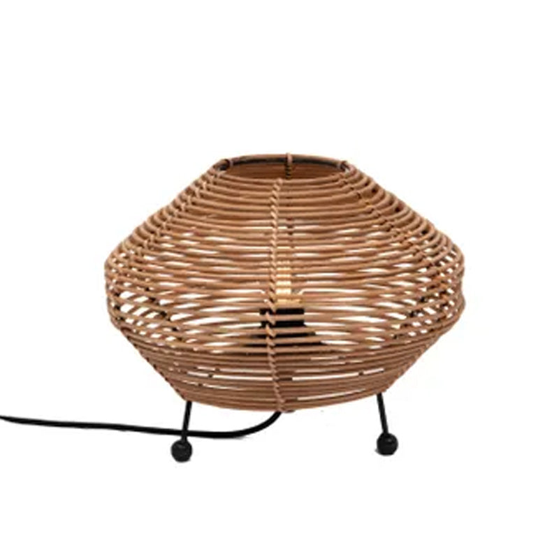 Lampe à poser Esteban en rotin - ⌀ 32 cm - marron