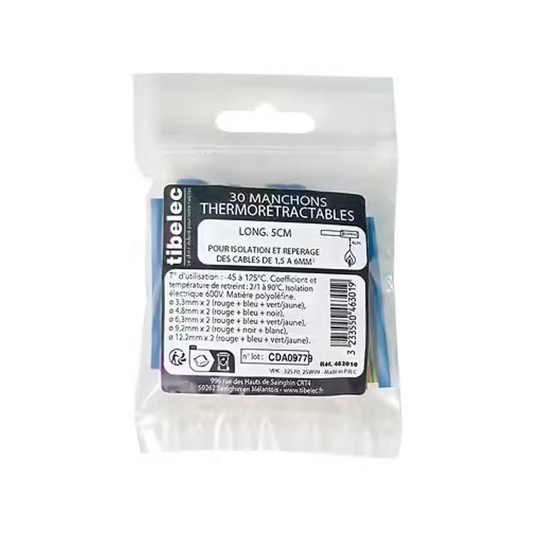 Lot de 30 manchons thermorétractables