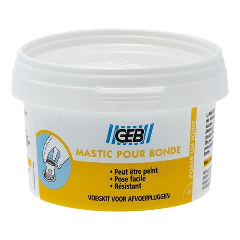 Mastic sanitaire d'étanchéité GEB pour les bondes et emboitements des tuyaux 200g