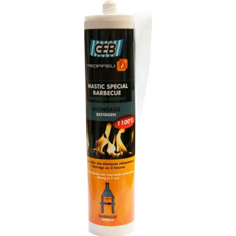 Mastic colle GEB Propfeu spécial barbecue pour les éléments réfractaires 310ml
