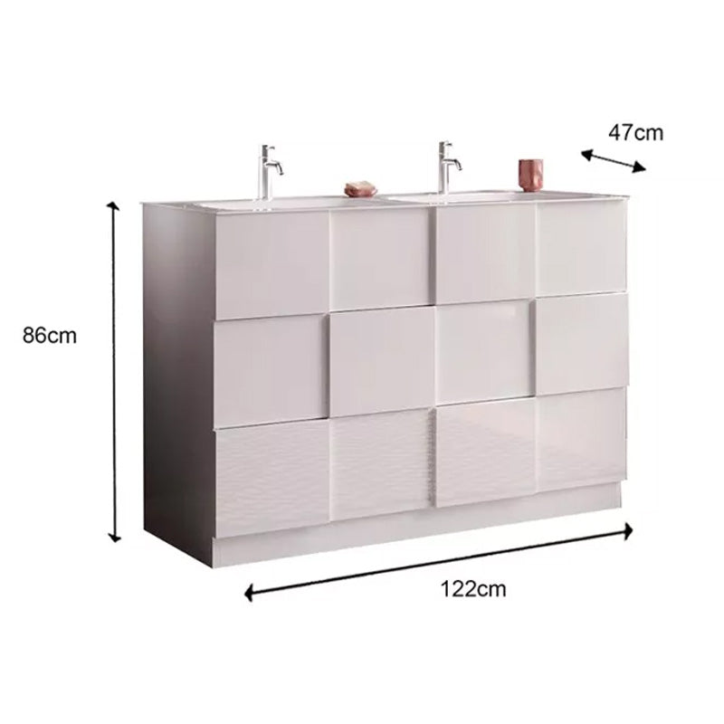 Meuble salle de bain sur pieds ARREDOBAGNO CAMPANELLI 3 tiroirs + double vasque 120cm
