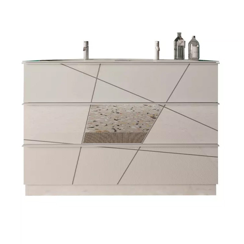 Meuble salle de bain sur pieds ARREDOBAGNO CAMPANELLI Miroir 3 tiroirs + double vasque 120cm