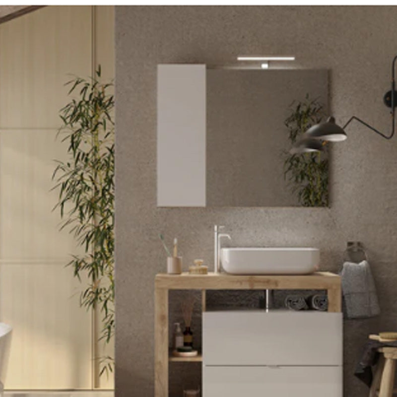 Miroir Led ARREDOBAGNO CAMPANELLI avec colonne Integrée 1 Porte H30cm L92cm