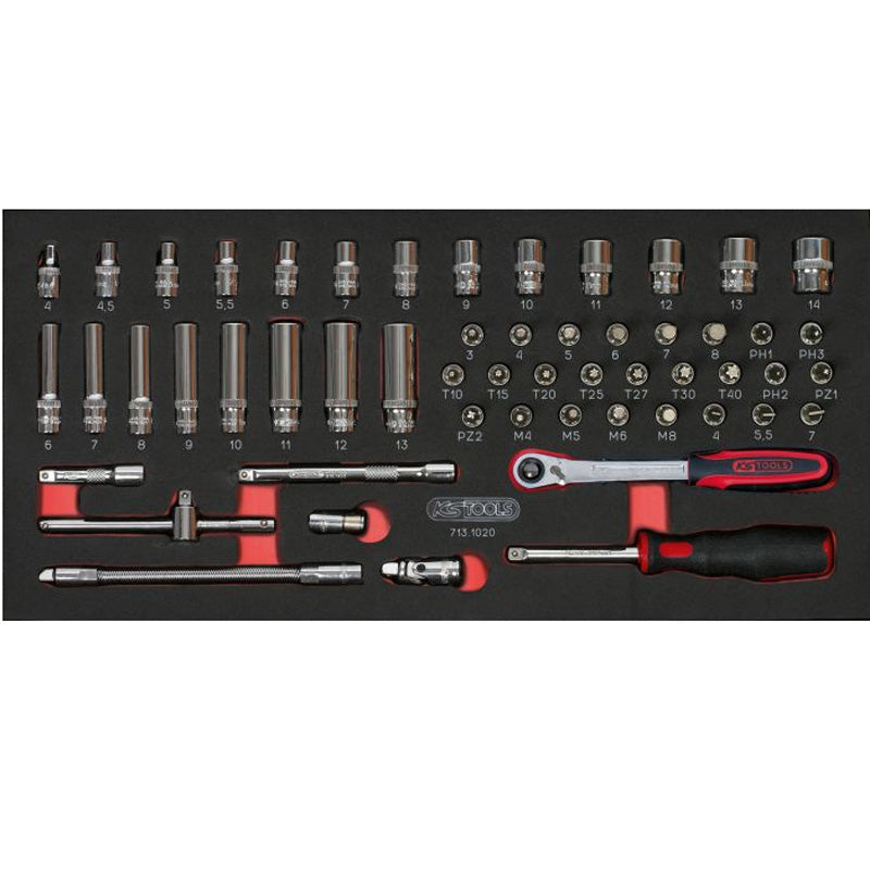 Module de douilles et accessoires ULTIMATE 1/4'', 54 pièces - KS TOOLS - 713.1020