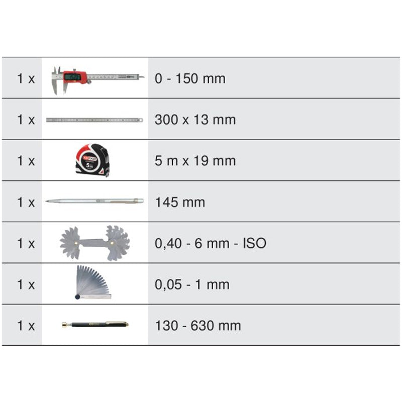 Module d'outils de mesure, 7 pièces - KS TOOLS - 713.8007