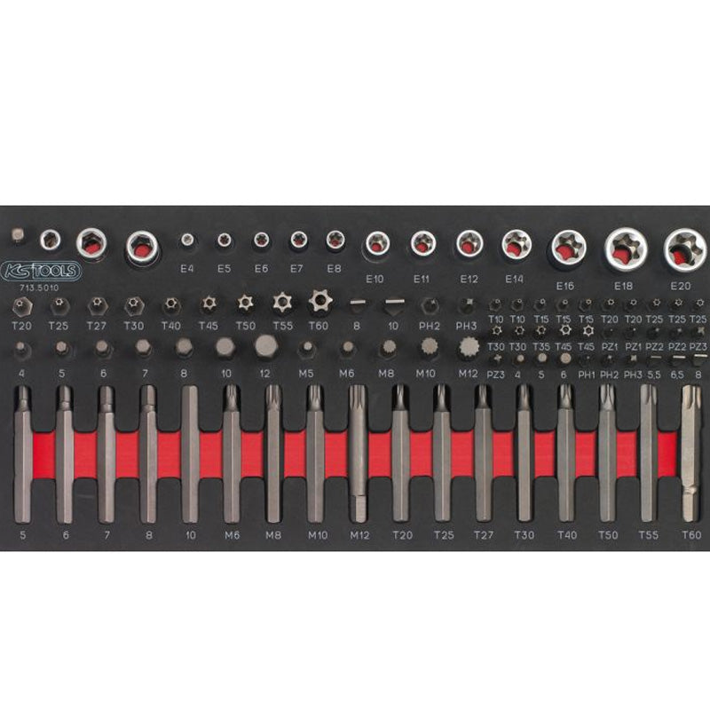 Module d'embouts de vissage et douilles TORX®, 88 pièces - KS TOOLS - 713.5010