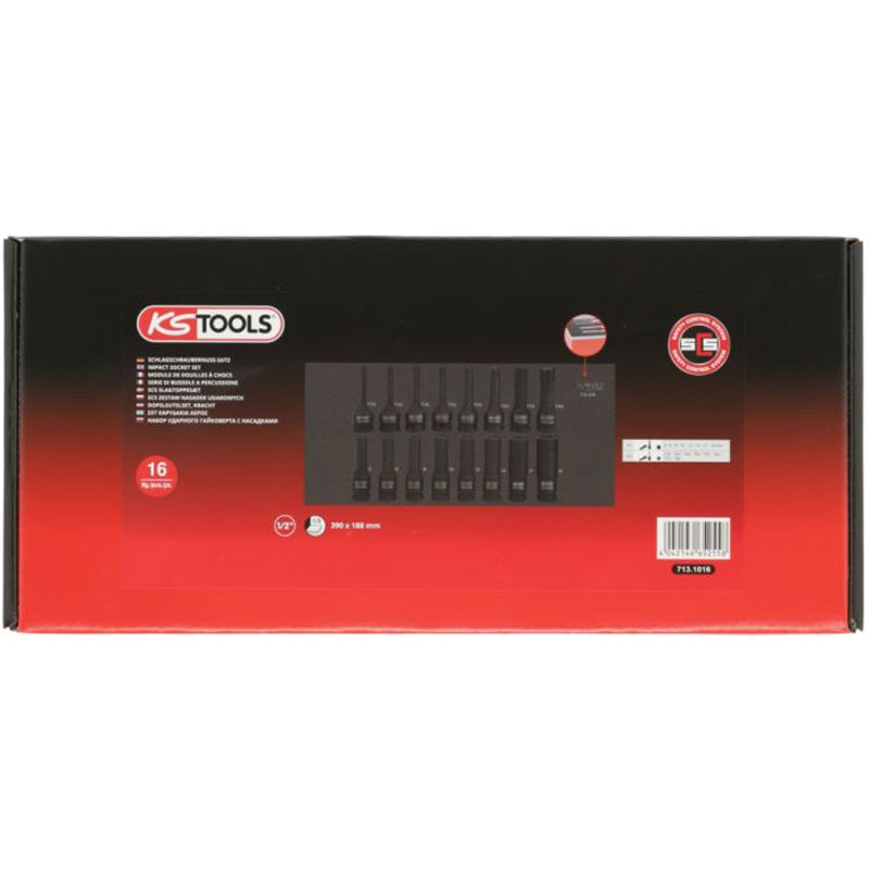 Module de douilles à chocs 1/2'', 16 pièces - KS TOOLS - 713.1016
