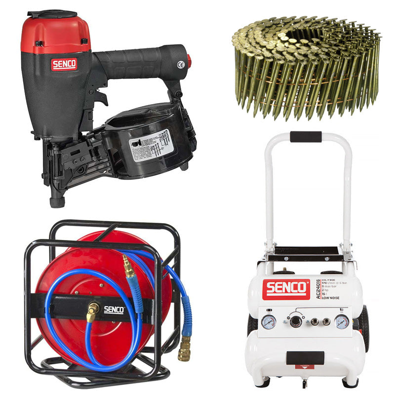 Pack charpente: Cloueur COILPRO90 + Clous + Compresseur + Tuyaux - SENCO - Senco-B2