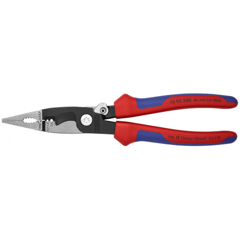 Pince multifonctions 6 outils en 1 - 200mm - Bi-matière - Loquet de fermeture KNIPEX - 1392200