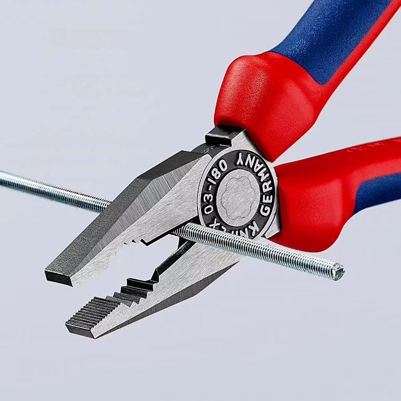 Pince universelle 180mm avec tranchant - Bi-matière - Tête polie KNIPEX - 302180