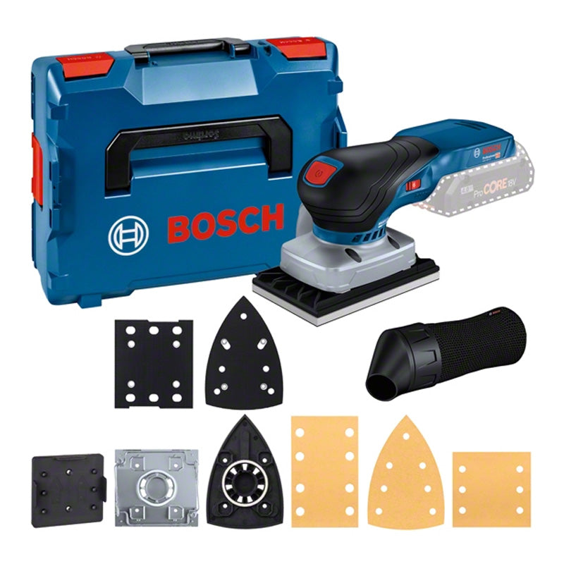 PONCEUSE VIBRANTE 18V GSS 18V-13 solo L-Boxx avec divers bases et accessoires