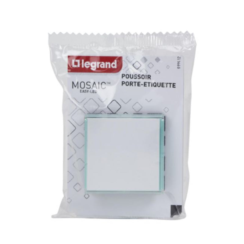 Poussoir avec porte-étiquette Mosaic Easy-Led 6A 2 modules LEGRAND 099412 blanc